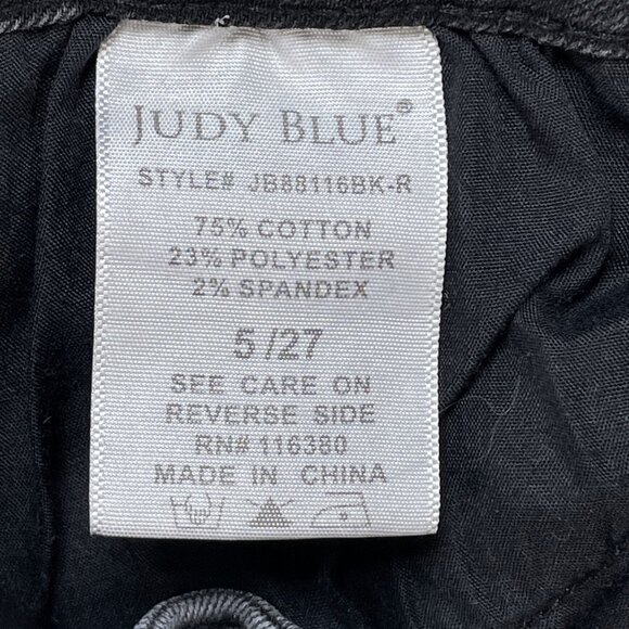 Judy Blue Jeans Women 5/27 Black Fade Denim High Rise Super Flared Leg 26x31 - Picture 13 of 14